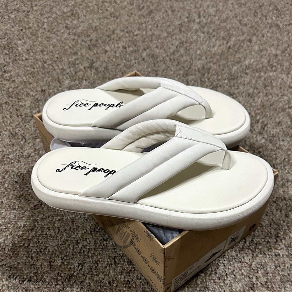 Free People Cream Flip Flop Sandals